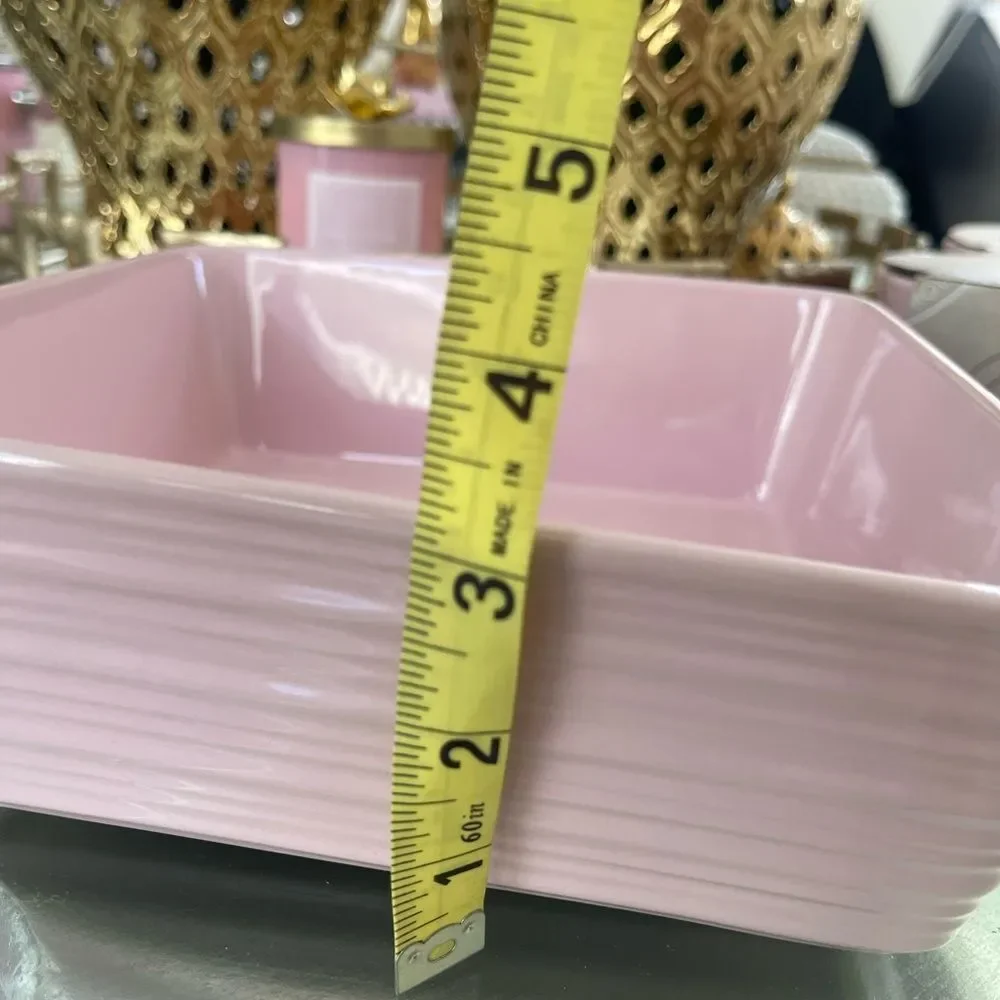 Pink Ceramic Baking Dish for Oven and Microwave
